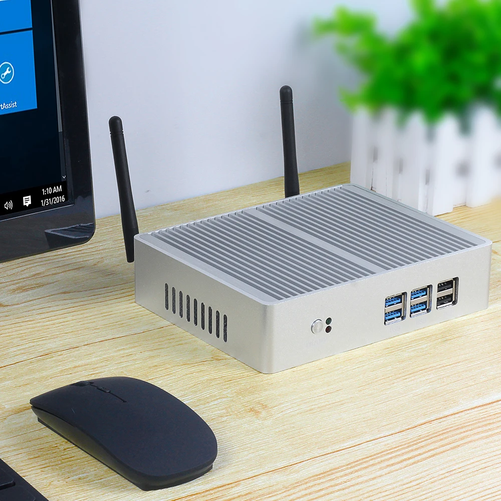 XCY Fanless Mini PC Intel Core i7 4500U i5 5200U 300M WiFi Gigabit Ethernet 8x USB VGA HDMI Display Windows 10 Linux HTPC - Image 3