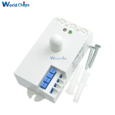 Interruptor de luz do sensor do radar da microonda com escudo, movimento do corpo, SK-807K-DC, 12V-24V, 5.8GHz, 85x38x40mm