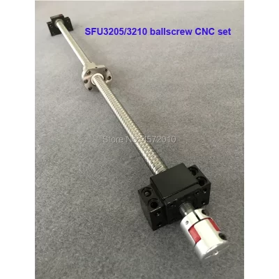 Conjunto de parafuso esférico SFU 3205 RM 3210 1100 1200 1500 mm com extremidade usinada + porca esférica 3205 + suporte final BK25 BF25 + peças cnc