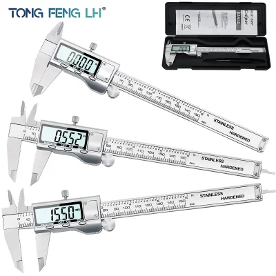 Ton09 Aço Inoxidável Eletrônico Digital Vernier Caliper, Metal Micrômetro Medição, 6 ", 150mm