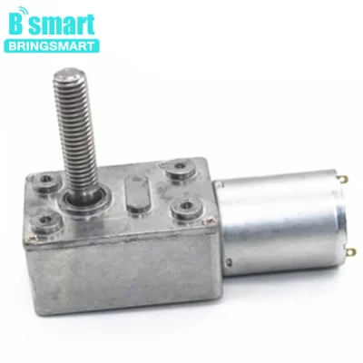 Motor redutor dc de engrenagem sem-fim, 6-24v, 6-150rpm, com eixo rosqueado m8, invertido cw/ccw, travamento automático para equipamentos automáticos personalizados