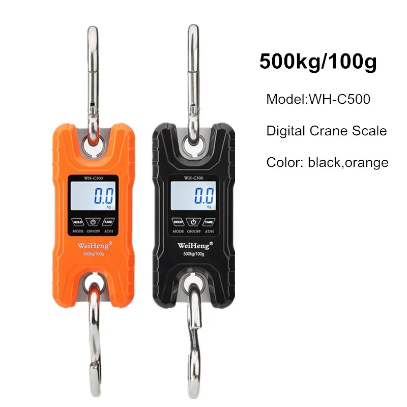 Balança de guindaste 200kg/100g 300kg/50g 500kg/100 LCD Balança de bagagem Pesada Balança de gancho de suspensão portátil de aço inoxidável - Image 2