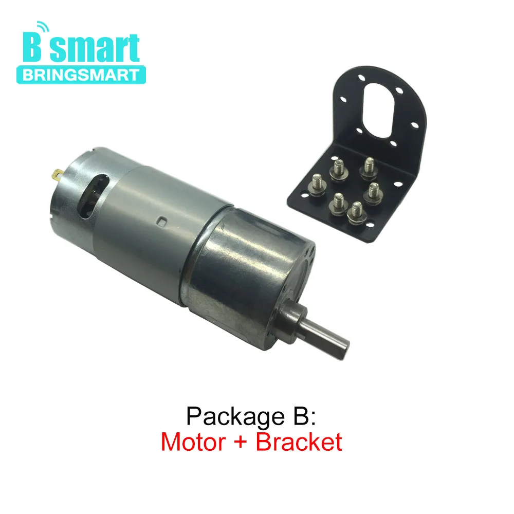 Bringsmart 37GB555 Motor Elétrico de Alto Torque Baixa Velocidade DC 12V 24V Invertido Alto Torque 6-800RPM Robô de Motor de Engrenagem Personalizado - Image 3