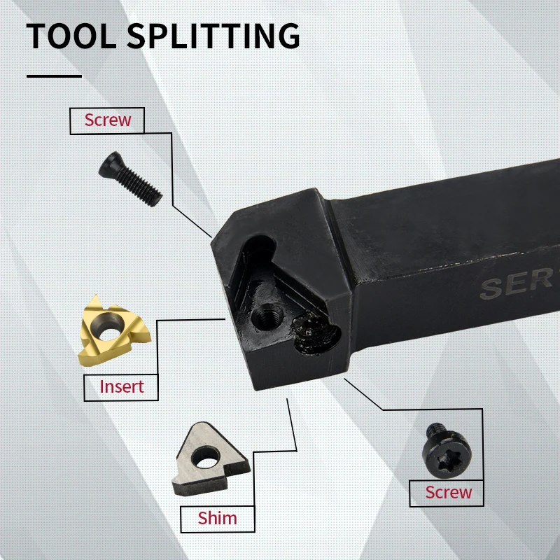 Ser1212h16 ser2020k16 ser2525m16 ferramentas de torneamento de rosca externa cortador de torno 16er inserções de carboneto suporte cnc - Image 3