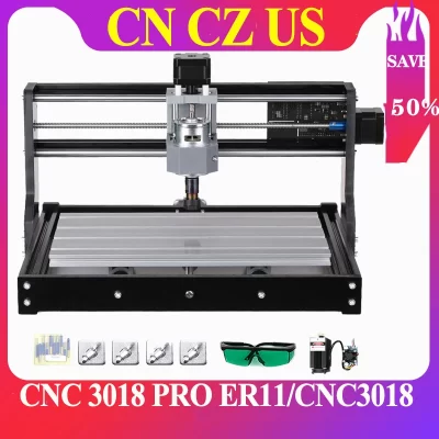 Máquina cnc-gravadora a laser cnc3018pro, grava madeira, pcb, pvc, roteador cnc