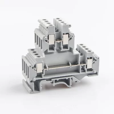 Din Rail Terminal Block 10Pcs UKKB-5 Connector Double Layer Screw Wiring UKKB5 Screw Terminal Block 2 Level Wire Conductor