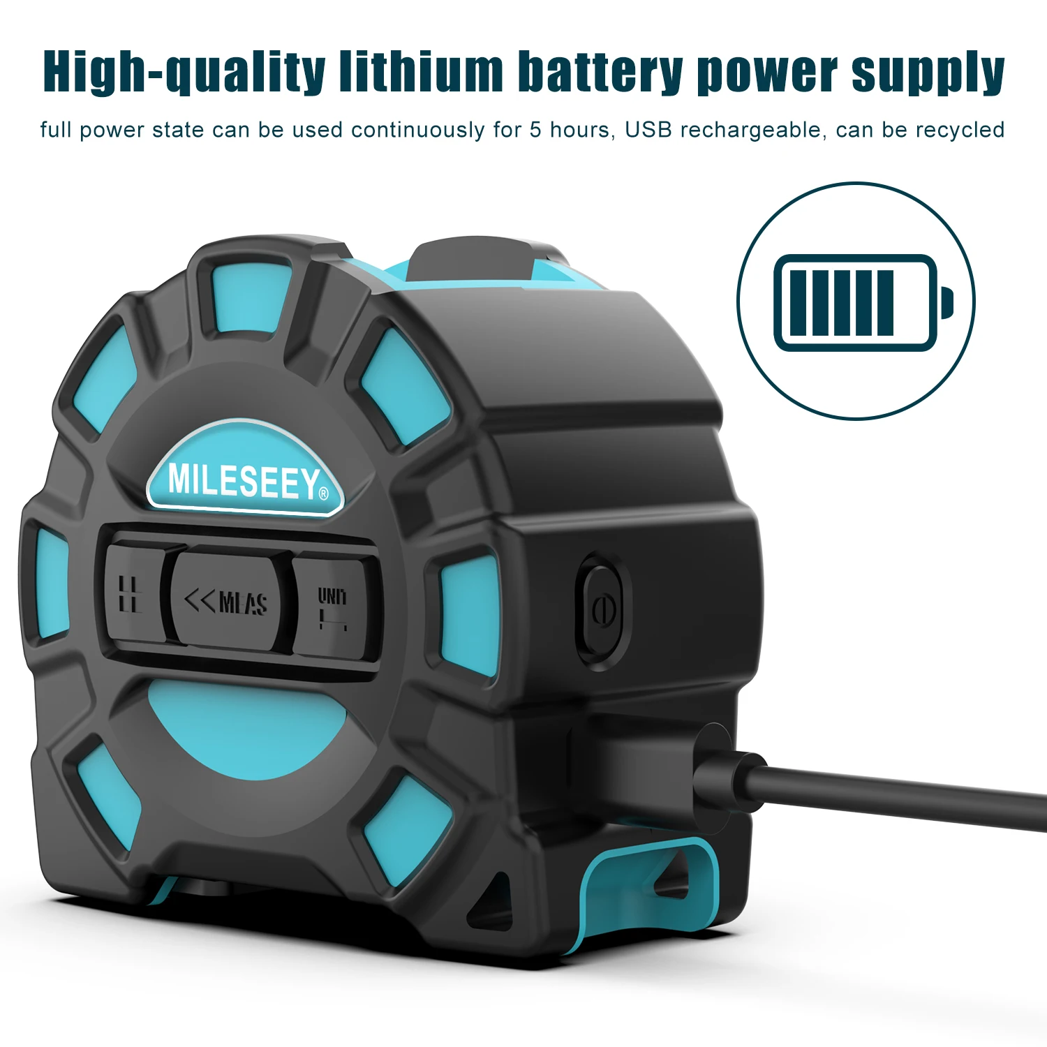 Mileseey-Fita métrica telescópica a laser, telêmetro distância digital, Anti-drop Display LCD, gancho magnético, DT10, DT11, 2 em 1 - Image 2