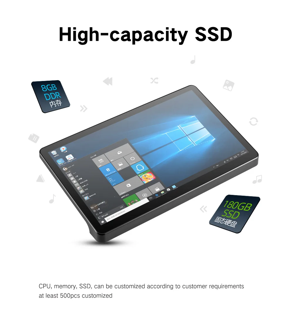 Pipo X15 Mini PC 8GB RAM 180GB SSD 11.6 inch 1920*1080 Intel Core i3-5005U RS232 RJ45 Bluetooth 6 USB Tablet Computer - Image 3