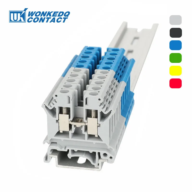 UK6N Screw Din Rail Terminal Block UK 6mm2 Cable Electric Wire Connectors Feed-through Terminals UK6 - Image 2