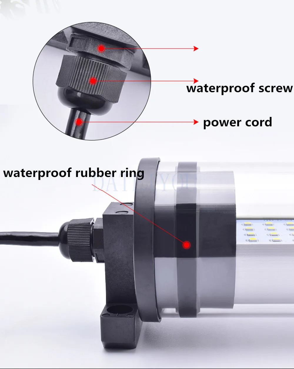 Lâmpada led de trabalho para máquina-ferramenta, lâmpada de iluminação de torno cnc tipo lâmpada fluorescente ip66 à prova d'água à prova de óleo 24v36vdc 220v - Image 5