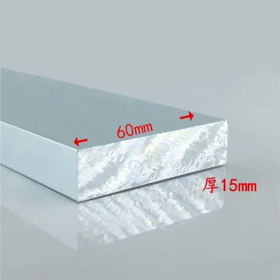 Placa da liga de alumínio, 15mm x 60mm, largura do alumínio 6063-t5, 60mm, espessura 15mm, comprimento 100mm, 1pcs