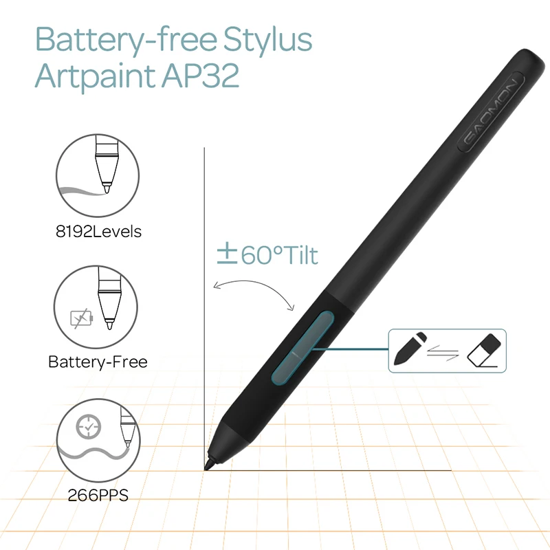 GAOMON M106K PRO 10'' Graphics Drawing Tablet with 8192 Levels Tilt Supported Battery-free Art Stylus for Windows/Mac/Android OS - Image 2