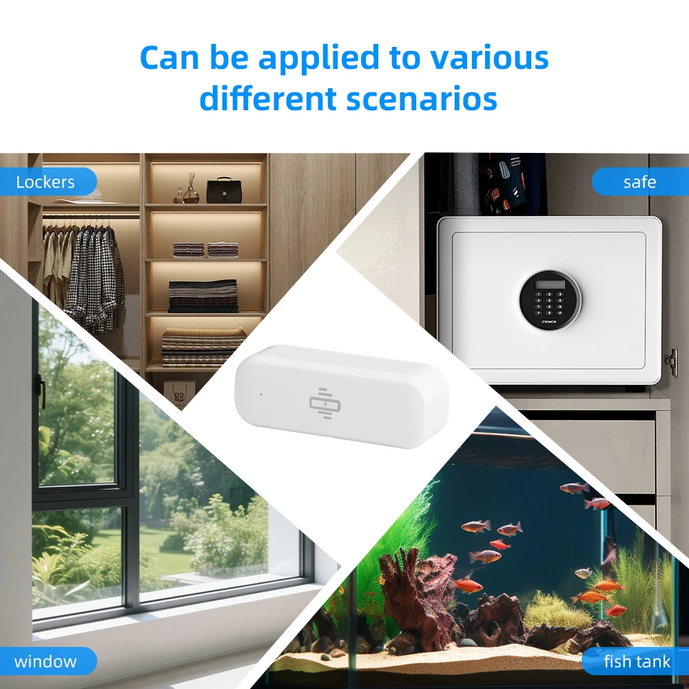 Tuya wifi sensor de alarme de vibração vida inteligente app notificação movimento em tempo real alerta sem fio sistema seguro detecção de vibração - Image 2