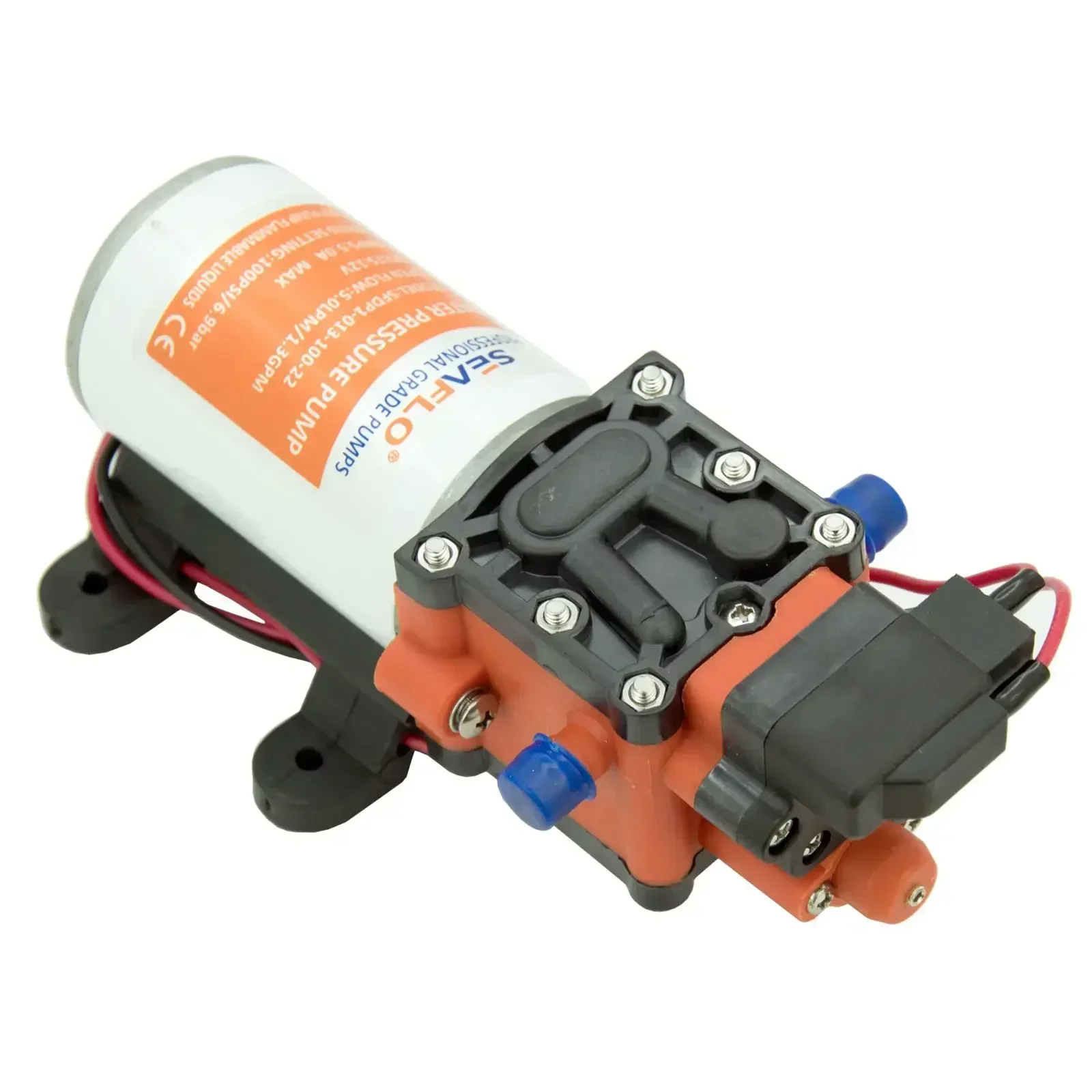 22-Series Diaphragm Pressure Pump Boat RV Self Priming Water Pump 12V 100 PSI 1.3 GPM - Image 2
