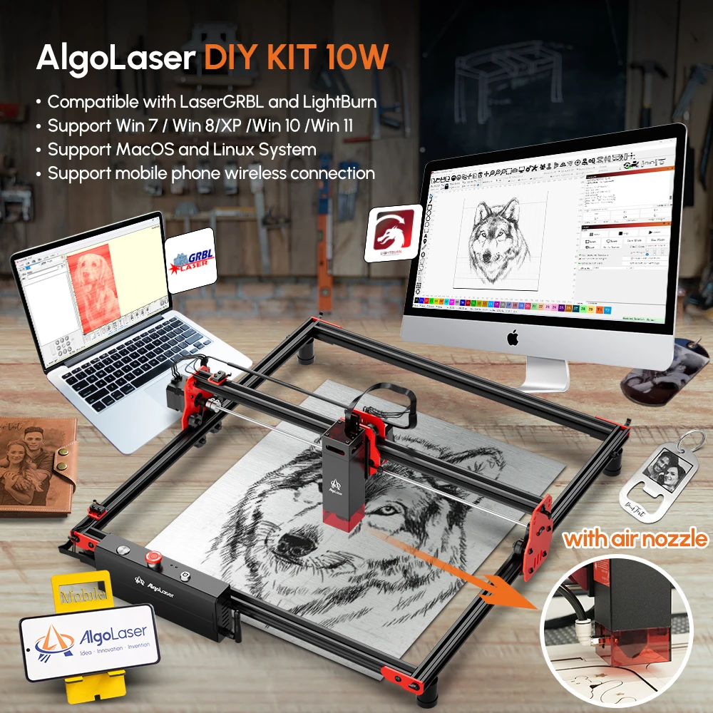 Ortur laser master 2pros2 cortador de gravador para madeira/acrílico/metal com rotativo 5 proteção segurança diy máquina corte gravura - Image 5