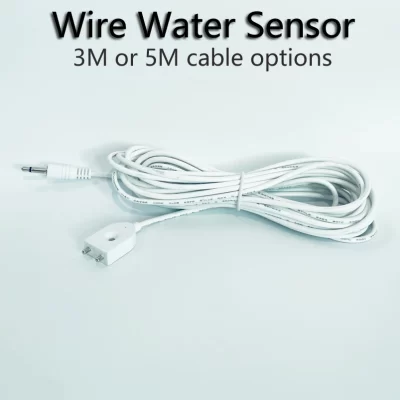Detector de alarme de vazamento de água com fio 3m/5m, sensor de água sem cabo de sinal para sensor de água wi-fi com dois postes de metal