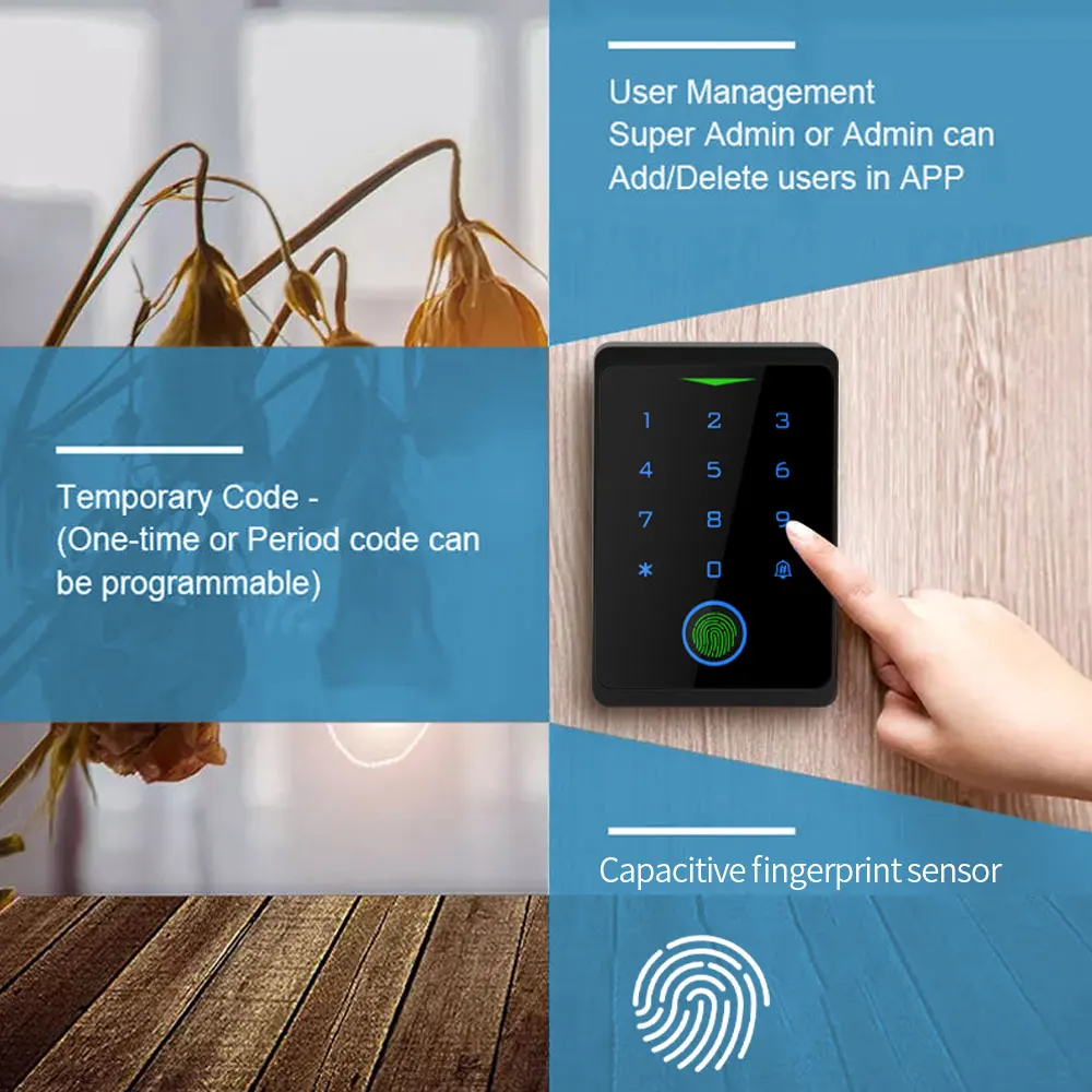 Tuya app wi fi conjunto kit sistema de controle acesso ao ar livre à prova dwaterproof água rfid em impressão digital teclado + 180kg elétrica greve magnética fechaduras - Image 2