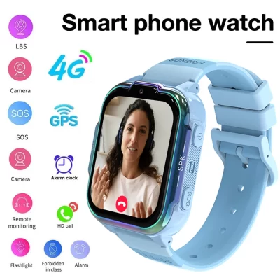 Relógio inteligente para crianças Xiaomi GPS, faixa 4G, chamada de vídeo, câmera, SOS, exibição à prova d'água, localização, LBS Tracker, novo, 2022