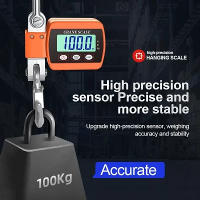 Balança de guindaste lcd digital de alta precisão, 0.05-500kg, portátil, multiuso, gancho eletrônico, mala