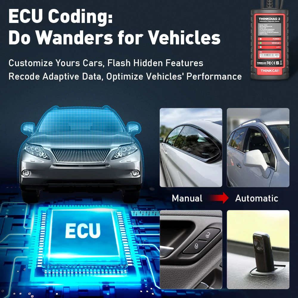 Thinkcar thinkdiag 2 ferramenta de diagnóstico de sistema completo canfd 15 redefinições ecu codificação bidirecional obd2 scanner 1 ano atualização gratuita - Image 3