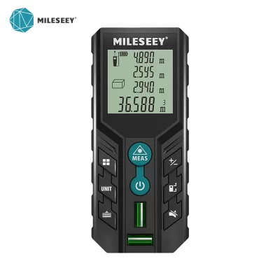 Medidor de distância a laser mileseey d2, telêmetro de 40m/120m, ângulo recarregável opcional, unidade ft/m, com ferramentas de medição de bolha de nivelamento