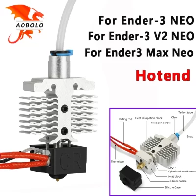 Ender 3 neo hotend kit hotend montado extrusora para ender 3 v2 neo ender 3 max neo ender 3 neo 0.4mm bocal