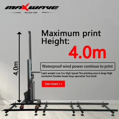 Impressora de parede 3d, mural de parede, laser uv, máquina de impressão vertical para decoração de casa, pintura a jato de tinta, parede externa