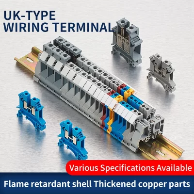 Din Rail Connector JHUK3N Terminal Block UK Screw Connection Connect Strip 2.5mm² Cable Electrical Wiring 32A 800V
