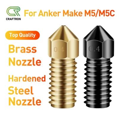 AnkerMake M5 Bico Hastecido Aço Inoxidável Latão 0.4mm M6 Bicos Rosqueados Durável Resistência ao Desgaste Impressora 3D M5/M5C