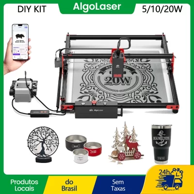 Algolaser kit diy máquina de gravação a laser 2w/5w/10w/20w poderoso cortador de gravação a laser 12000mm/min máquina de corte a laser cnc