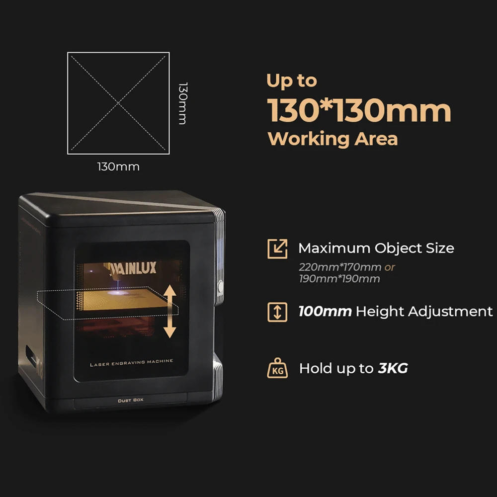 WAINLUX K8 Mini Blue Laser Engraving Machine Ultimate Desktop Laser Engraver 2.5W 5W 10W for Productivity DIY Small Businesses - Image 2
