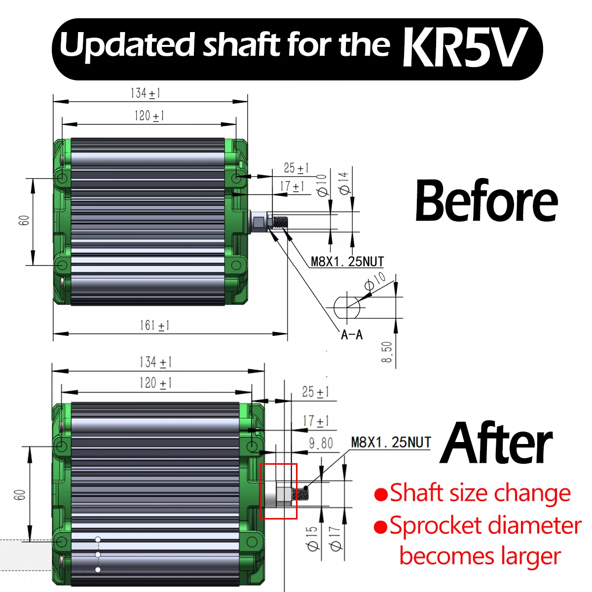 Kunray KR5V Electric BLDC Motor Conversion Kits 72V 5000W Upgrade Motor Razor Push Scooter/Go Karts/Electric Motorcycle 80A-100A - Image 5