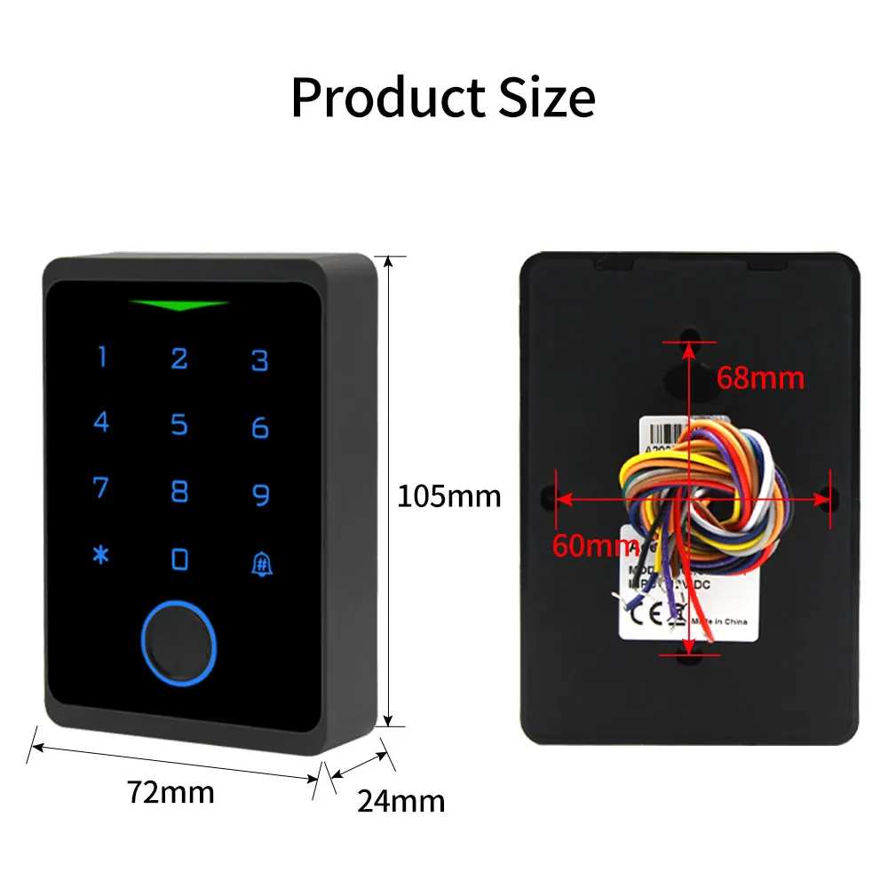 Tuya app wi fi conjunto kit sistema de controle acesso ao ar livre à prova dwaterproof água rfid em impressão digital teclado + 180kg elétrica greve magnética fechaduras - Image 5