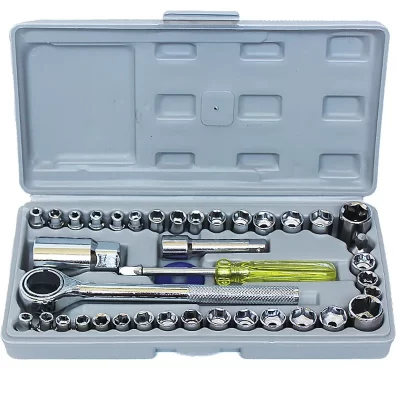 Auto Car Tool Box Set, Combinação Chave, Ferramentas De Reparo De Emergência, 40 Peças