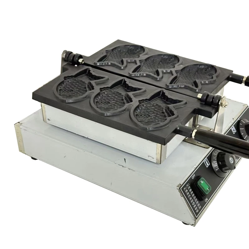 110v/220v gás elétrico forma de peixe com boca próxima sorvete taiyaki fabricante taiyaki 3 pçs em forma de peixe máquina de fazer waffle - Image 4