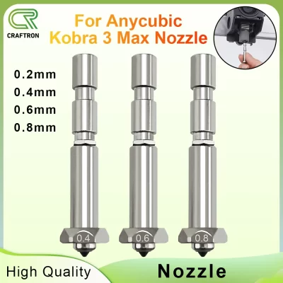 Para anycubic kobra 3 max combo bicos conjunto de cabeça de impressora com bocal de aço endurecido de 0.4mm, acessórios anycubic