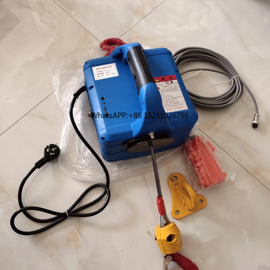 Mini Loop Tração Talha para Plataforma Plataforma Suspensa, Motor a pilhas, Lifting Wire Rope Lifting e Puxando a Máquina, Tipo Europeu - Image 6