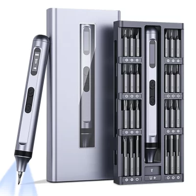 Kit de chave de fenda elétrica de precisão 52 em 1 com 48 brocas magnéticas LED ferramenta de reparo sem fio para câmera PC iPhone Watch