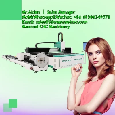 3015 Laser Cutting Machine with Rotary Attachment | Cuts Steel Plate & Pipe | 1500W 3000W 6000W Options