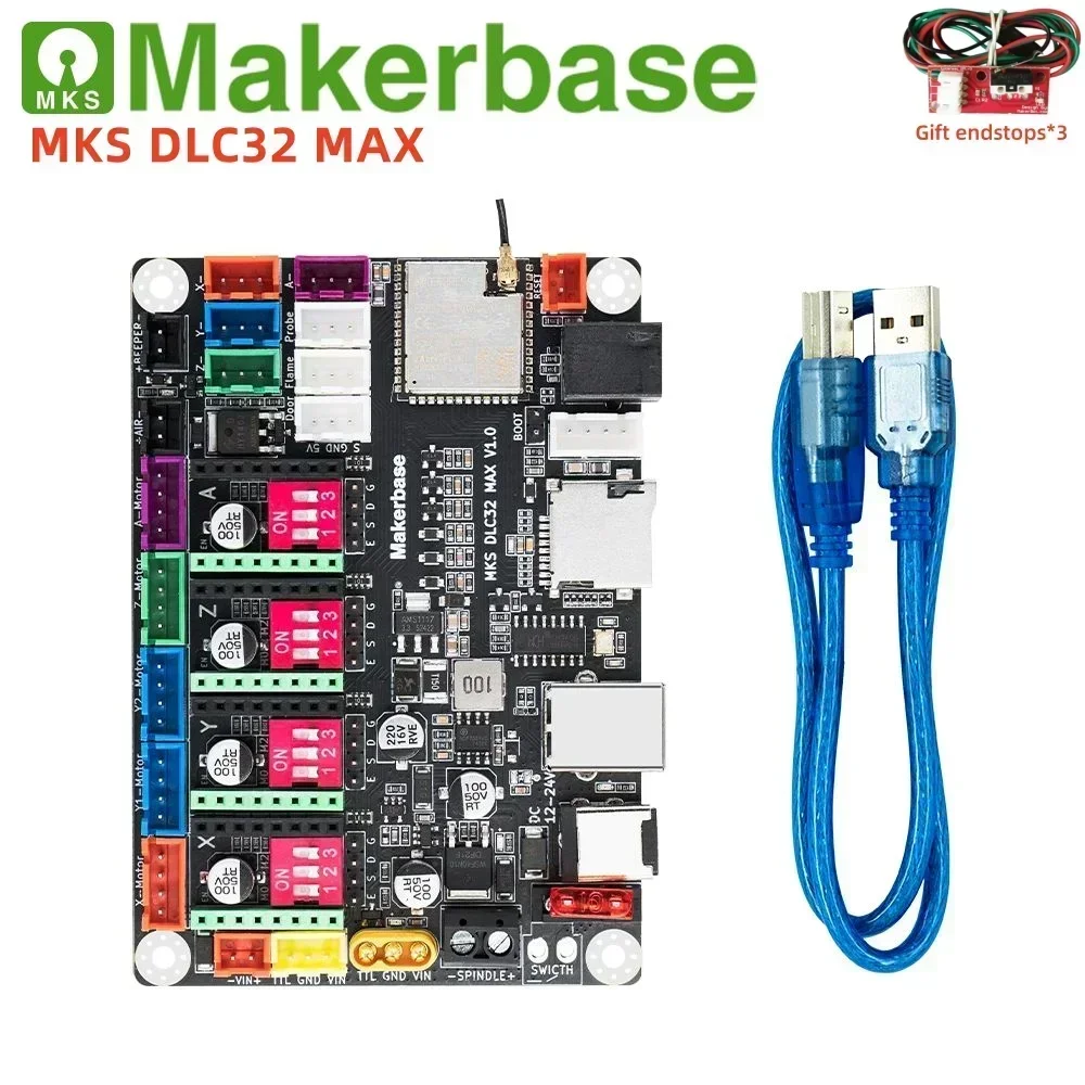 Grbl 32 bits esp32 controlador mks dlc32 max placa de expansão 4 eixos cnc escudo placa de fuga máquina gravura peças atualização