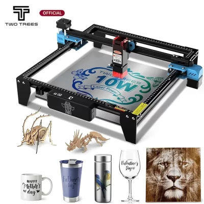 Twotrees Metal Laser Engraving Machine, TTS-55/TTS-10 , 450 ± 5nm, Blue Light, CNC Router, Corte de madeira e couro, Suporte WiFi, 80W, 40W