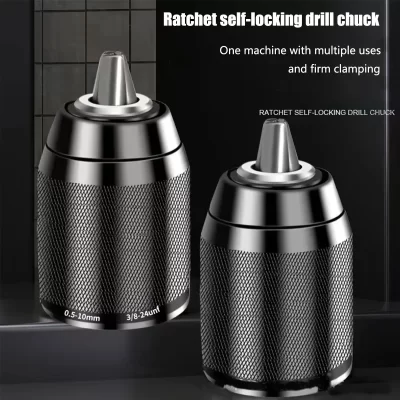 Mandril de broca sem chave de 3/8 "(1/2"(0.8-10mm,1.5-13mm), mandril de broca de metal sem chave de rosca de substituição universal para broca elétrica manual