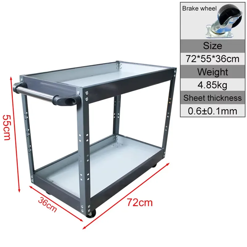 3 camadas organizador caixa de ferramentas espessamento portabilidade oficina carrinho de ferramentas móvel multifuncional carrinho de ferramentas de reparo automóvel para garagem - Image 3