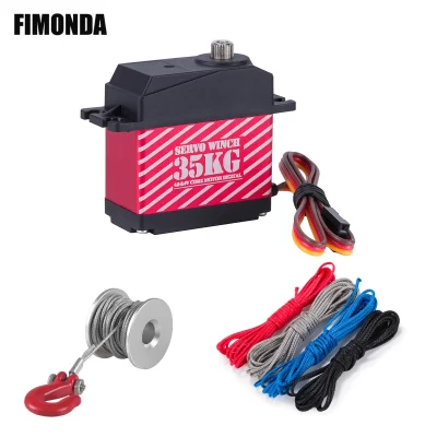 Servo Digital 35KG 360 ° Grande torque à prova dwaterproof água servos guincho linha gancho de reboque para rc carro navio aeronaves caminhão robô atualização diy
