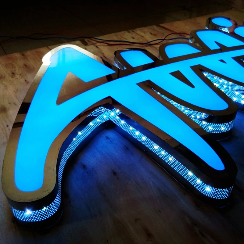Personalizado 3d de aço inoxidável luz publicidade efeito diamante iluminado carta sinal logotipo do negócio led número da casa ao ar livre à prova dwaterproof água - Image 4