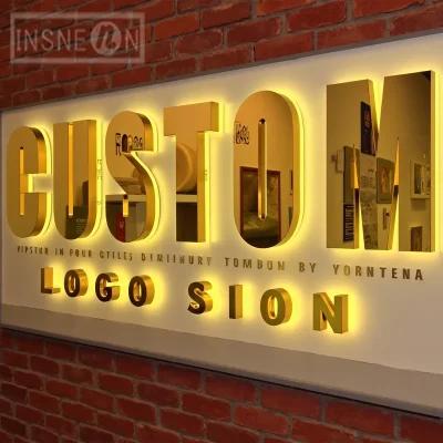 Personalizado led light up sinal 3d letras de metal para vitrine de negócios ao ar livre sinalização retroiluminada iluminada à prova dwaterproof água
