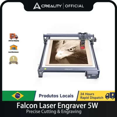 Creality cr-laser falcon 5w gravador a laser máquina de corte de gravação foco rápido para madeira pvc bambu fosco aço inoxidável br