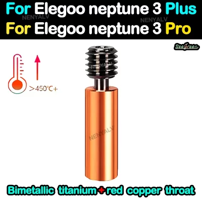 Hotend Kit para Elegoo Neptune 3 Pro, Atualização Heatbreak Extrusora, 3 Plus
