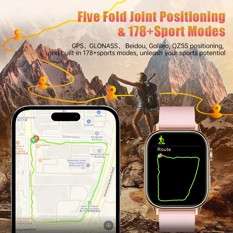 Lige 2025 para android ios gps relógio inteligente feminino 2.01 "tela hd freqüência cardíaca bluetooth chamada bússola ip68 à prova dip68 água masculino smartwatch - Image 3