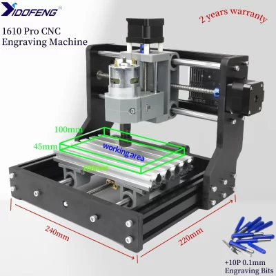Yidofeng cnc 1610 pro grbl controlador máquina de gravação a laser roteador kit fresadora com alça offline e laser 2.5w/5.5w